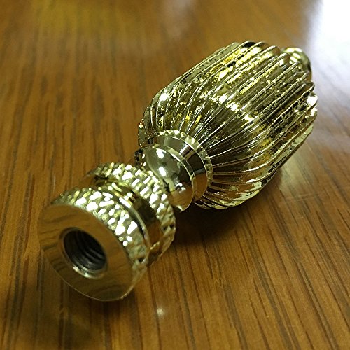 Image of Royal Designs Button Lamp Finial for Lamp Shade, 2.5 Inch High, Polished Brass