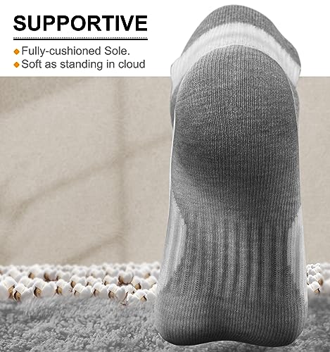 Image of BULLIANT Socks For Women 6Pairs-Womens Athletic Ankle Socks No Show Cushioned for Walking Running-Compression Arch Support(6Pairs,Shoes Size:Women 11-13)