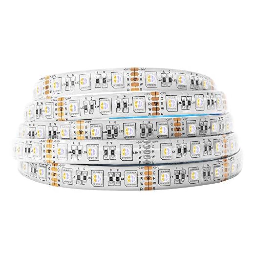 BTF-LIGHTING 5050 RGBW RGB+Warmweiß (2700K-3000K) 4 Farben in 1 LED 5m 60LEDs/m Mehrfarbiges LED-Leuchtband IP65 Silikonbeschichtung Wasserdichte Weiß PCB DC24V für Innendekorationen
