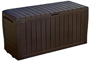 Keter Marvel Plus 71 Gallon Resin Deck Box: Backyard Storage Bench Invigorating Outdoor Spaces