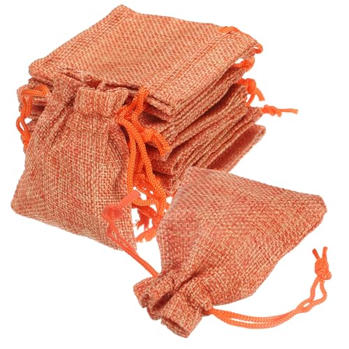 Sacs cadeaux en toile de jute orange de Noël et Thanksgiving pour invités - Emballage 20 pcs