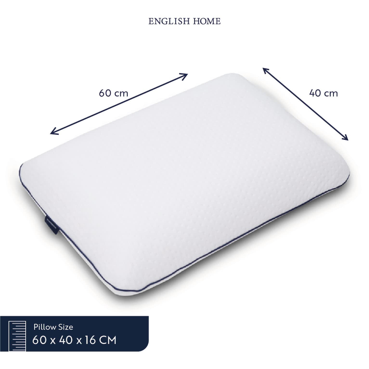 English Home Memory Foam Pillows, Bed Pillow for Sleeping, Ergonomic Pillow, Cervical Pillow for Neck Pain Relief, Orthopedic Pillows, Side Sleeper Pillow, Medium Firm Memory Foam Pillow, 24" L 16" W