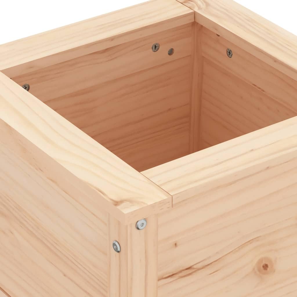 Macetero de pino macizo, 40 x 40 x 39 cm, de madera, para jardín, balcón, terraza, profundo para plantas, verduras, hierbas, flores, material natural con aspecto rústico,