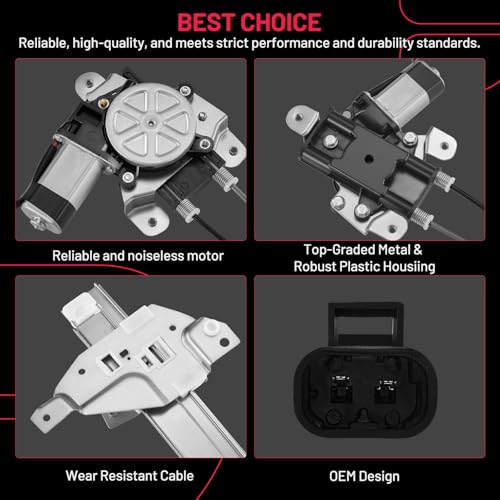 Image of BDFHYK 741-638 Power Window Regulator with Motor Front Right for 1997-2005 Buick Century 1998-2002 Oldsmobile Intrigue 1997-2004 Buick Regal