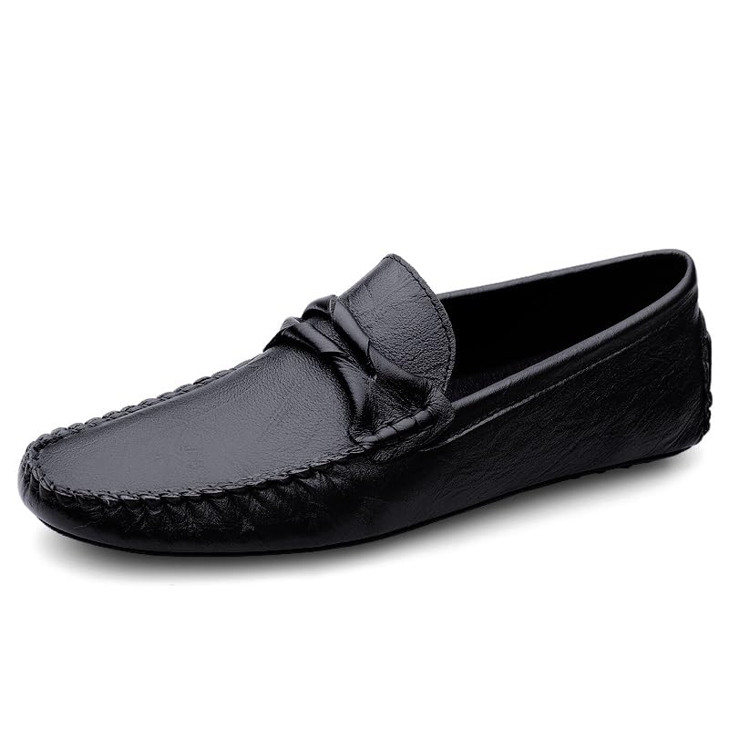 Men's Loafers Shoes Square Toe Leather Driving Loafers Flat Heel Comfortable Anti-Slip Fashion Outdoor Slip On2