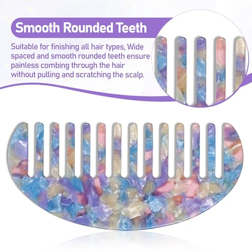 2PCS Peines de Dientes Anchos de Acetato Violeta miniatura 7