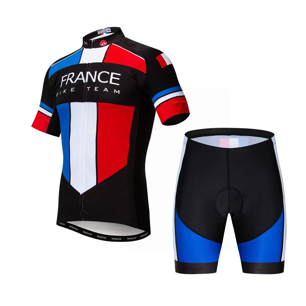 JPOJPO Maillot de cyclisme pour homme Pro Team Vêtements VTT Maillots Shorts Set