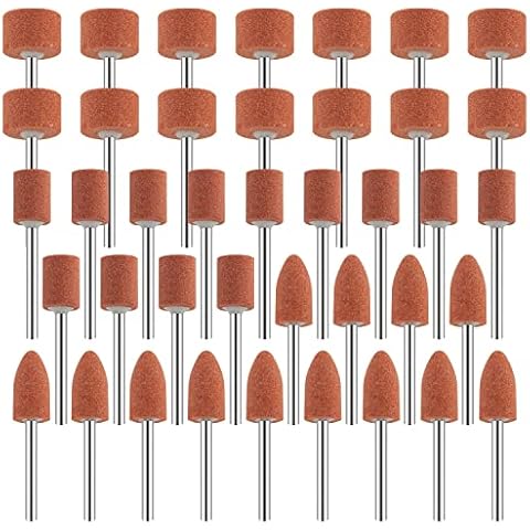 42pcs Abrasive Mounted Stone Grinding Wheel Head, Mounted Grinding Stone Set for Rotary Tool Accessories 1/8" Shank for Grinding, Polishing, Deburring Cover