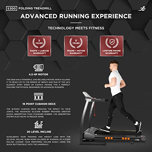 JLL S300 Digital Folding Treadmill, 2025 New Generation Digital Control 4.5HP Motor, 20 Incline Levels, 0.3km/h - 16km/h, 15 Professional Programs, 2-Year Parts & Labour, 5-Year Motor Cover - Image 5