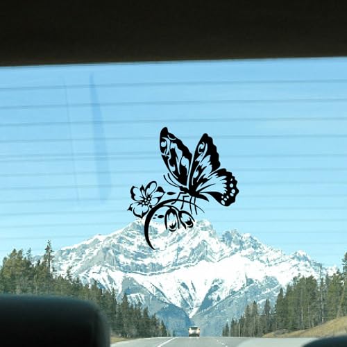 Image of GORGECRAFT 4 Styles 4Pcs Butterfly Car Sticker Black Hibiscus Flower Hawaiian Reflective Car Bumper Decals Waterproof PET Automotive Exterior Decor Stickers for SUV Truck Motorcycle Doors Walls Laptop