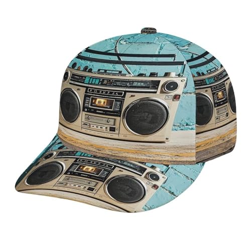 Casquette de baseball vintage Wall of Radio en coton lavé de qualité pour le sport