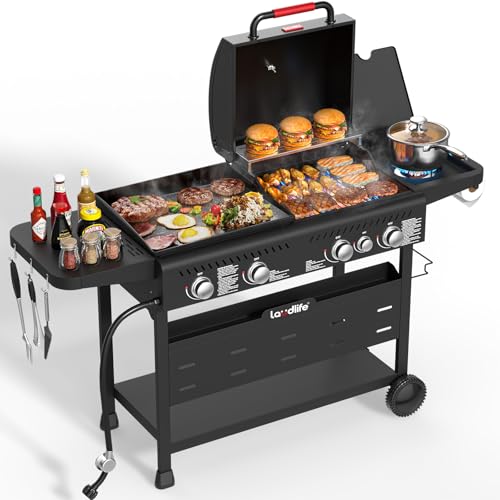Laudlife Griddle Grill Combo with Side Burner, 702 SQ.IN Cooking