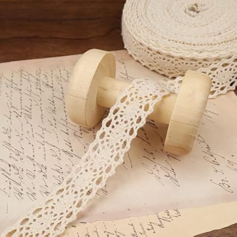 Vintage Lace Ribbon Cotton Lace Trim Crochet Sewing Lace for Crafts, Gift Package Wrapping, Bridal Wedding Decoration, Scrapbooking Supplies 20 Yards Cover