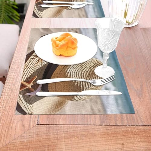 Set de table antidérapant résistant à la chaleur lot de 4 PVC - 7
