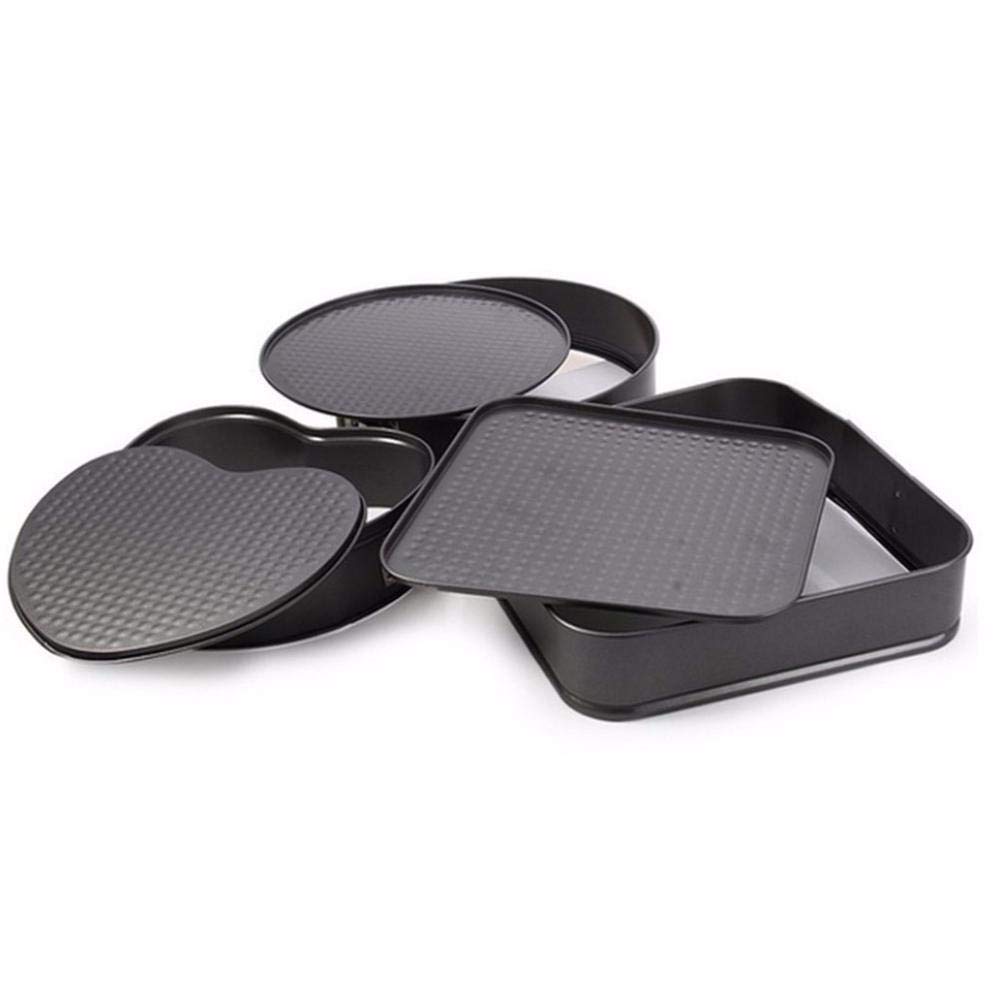 3 piezas de lata para tartas con base rápida y suelta, molde para repostería, antiadherente, redondo, forma de corazón, herramienta para hornear