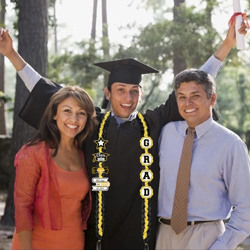 Image of Tifeson Graduation Leis Decorations 2026 - Handmade Double Braided Graduation Ribbon Leis with Glitter Pins for Him Her High School College Congrats Grad Gifts Party Supplies