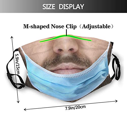 Bearded Man Realistic Prank Face Mask Funny Mask Fashion Scarf Reusable Balaclavas For Men Women #TOP1