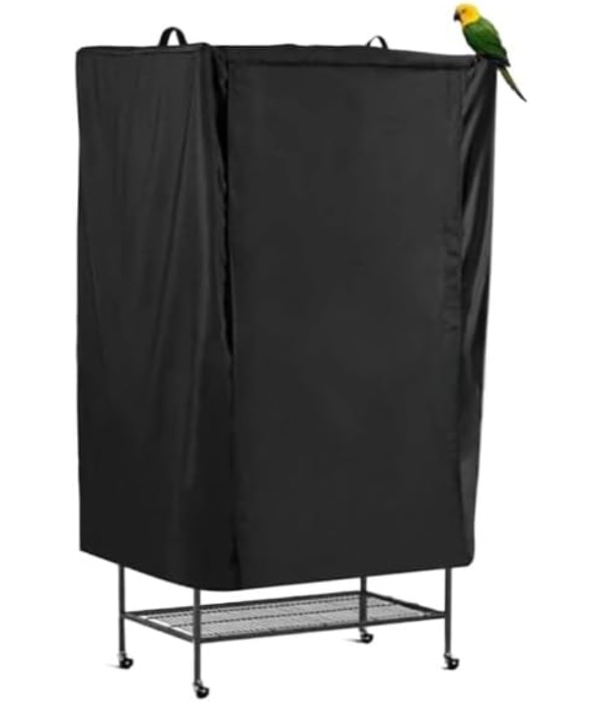 Generisch Vogelkäfig-Sonnenschutz, Vogelkäfigabdeckung, 69 x 104 x 122 cm, 210D-Oxford-Gewebe, Geeignet für die meisten Vogelkäfige, Papageienkäfige usw, Schwarz, 1 Stück