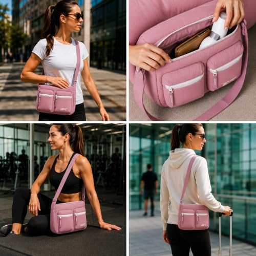Image of Reebok Crossbody Bags for Women - Lightweight Nylon Small Cross Body Bag Purse with Adjustable Strap for Casual Travel