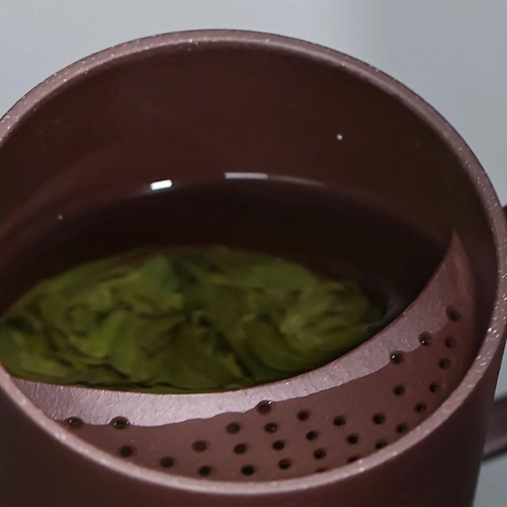Matcha Filiżanki Zestaw Do Zaparzania Herbaty Komora Fioletowy Kubek Gliniany Duża Pojemność Pokrywka Separacyjna Herbaty Kubek Kubek Do Herbaty Zestaw Do Herbaty Kubek Zaparzacz