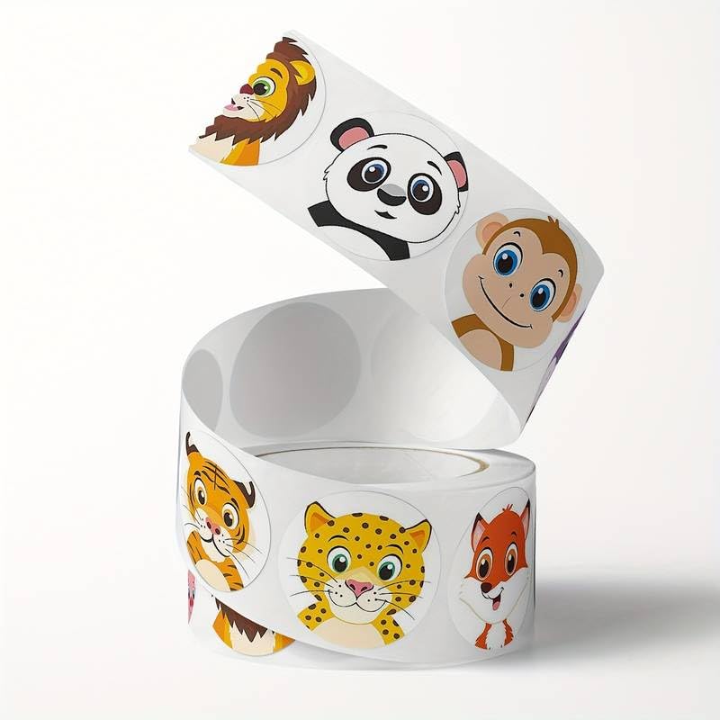 Rollo Pegatinas animales Selva para niños, animal stickers, 1 Unidad - imagen 7