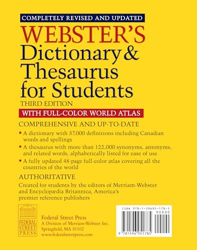 Webster's Dictionary & Thesaurus for Students with Full-Color World Atlas, Third Edition - Image 2