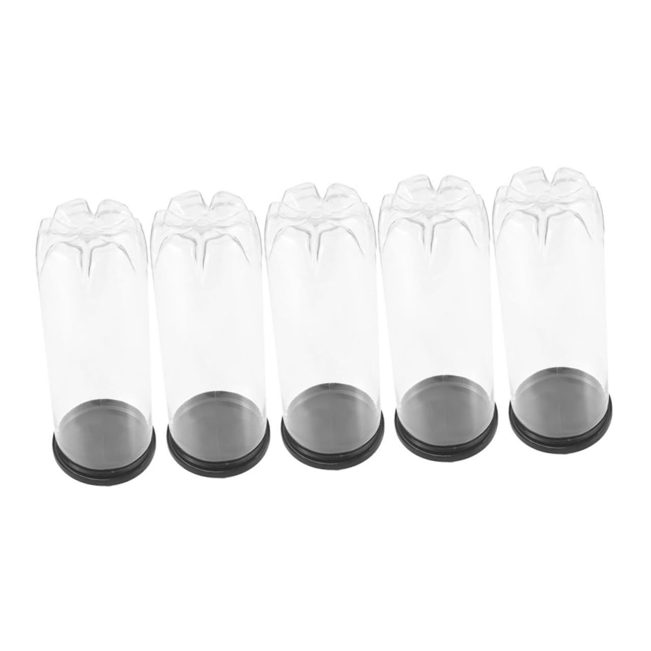 WOONEKY 5pcs Tennis Ball Storage Bottle Durable PVC Transparent Container for Small Balls Portable Organizer for Tennis Supplies Present