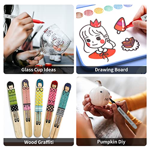 Peekoal 8 Pack Assorted Colors Permanent Markers, Fine Tip Colored Markers Pens For Adult Coloring Journaling Marking Drawing, Art School Office Supplies #TOP6