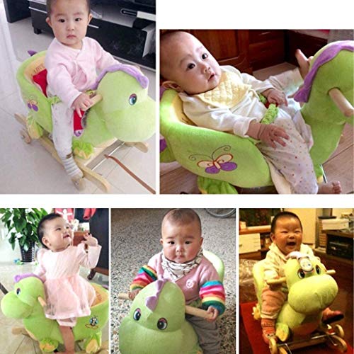 ZHANGYUEFEIFZ Schaukelpferd Plüsch Schaukeltier Pferd Rocking Horse Baby Trojanspielzeug Kinderstuhl Musik Früheres… – Bild 5