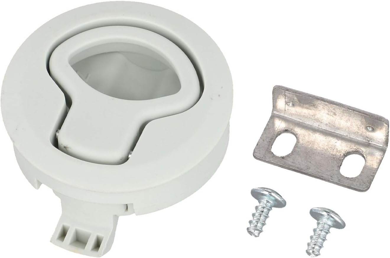 2 Inch Flush Pull Slam Latch Non Locking White Marine Boat Deck Hatch Door Handle UV Resistant Plastic for Yacht Cabin Hardware and Marine Equipment Installatio