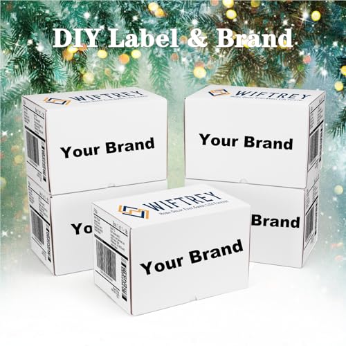 Image of WIFTREY 12x10x6 Shipping Boxes set of 15, 12 x 10 x 6 White Corrugated Cardboard Boxes for Packaging Small Business, Moving, Mailing
