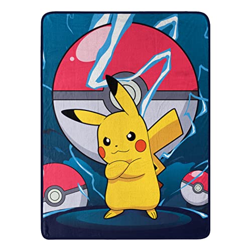 Image of Northwest Pokemon Micro Raschel Throw Blanket, 46" x 60", Lightning Power