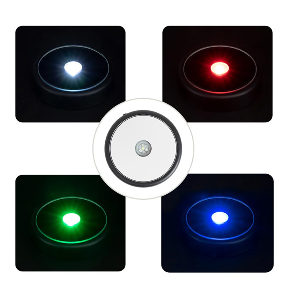 Support lumineux multicolore multimodal à LED argenté pour affichage d'art en cristal