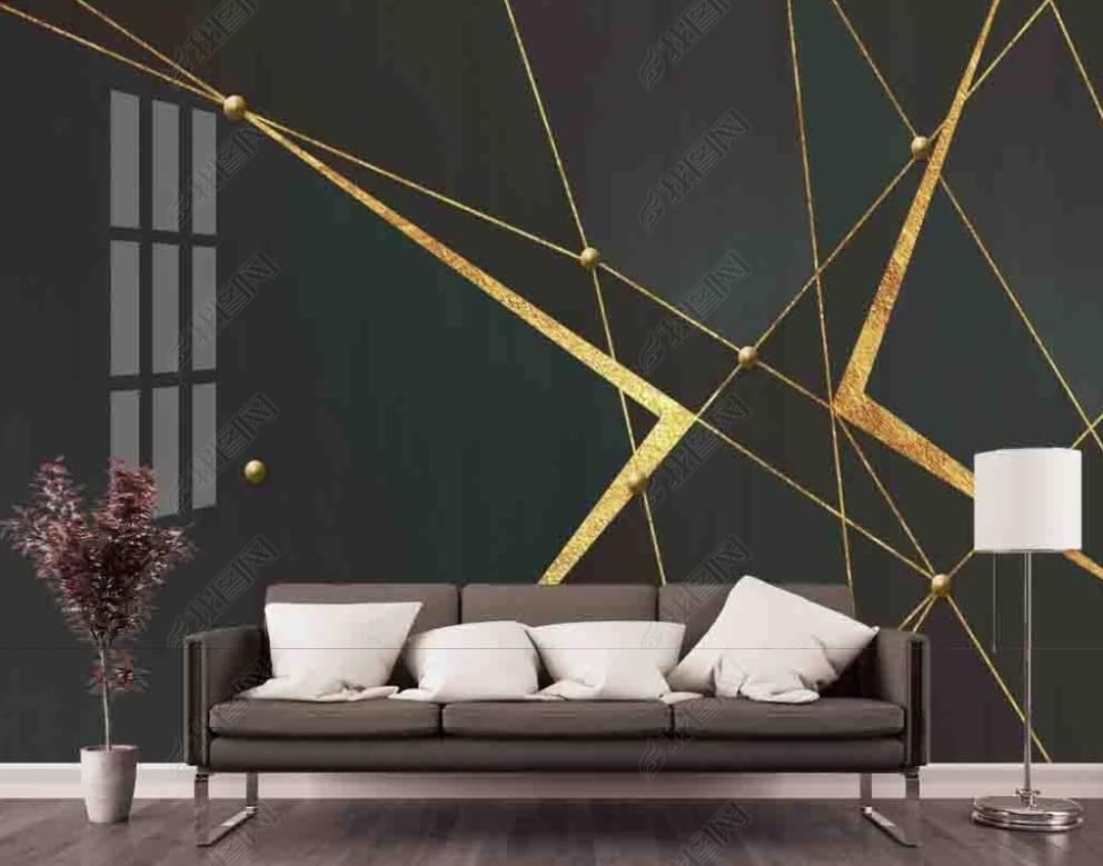 Papier peint intissé géométrique rétro pour salon moderne