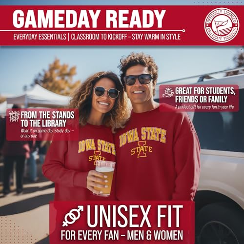 Image of NCAA College Sweatshirt Fleece Crewneck Pullover for Men and Women | Officially licensed NCAA college gameday crewneck pullover - 9 oz fleece lined sweatshirt with arch and logo design