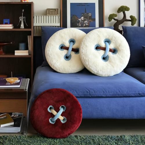 Oreiller d'assise duveteux bouton pour cocooning sur canapé et lit douillet - 4