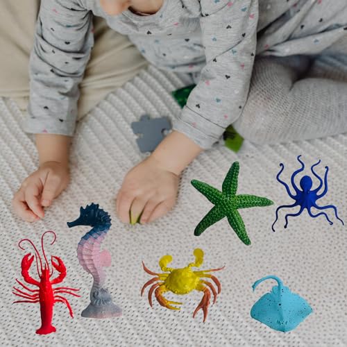 Image of ZESTHOME Aquatic Sea Animal Toy Set | Medium-Sized Marine Creatures for Kids, Jellyfish & Ocean Animals Action Figures | Educational & Fun Birthday Gift for Ages 3+| 6-Piece