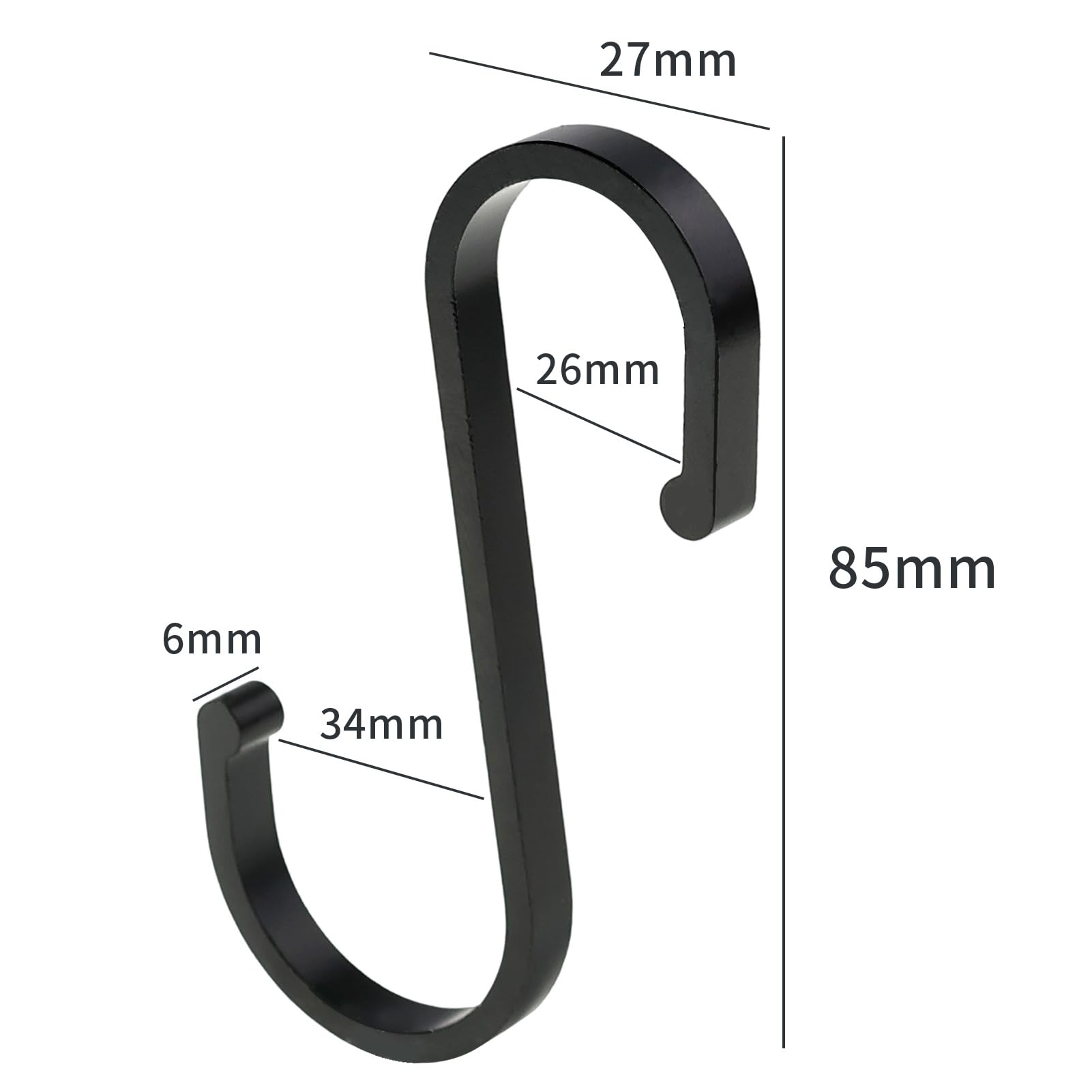 10pcs Spazio Alluminio S Forma Ganci Cucina Ringhiera Appendiabiti Gancio Supporto Fibbia Per Appendere I Vestiti Borse Pentole Padelle Asciugamani Strumenti