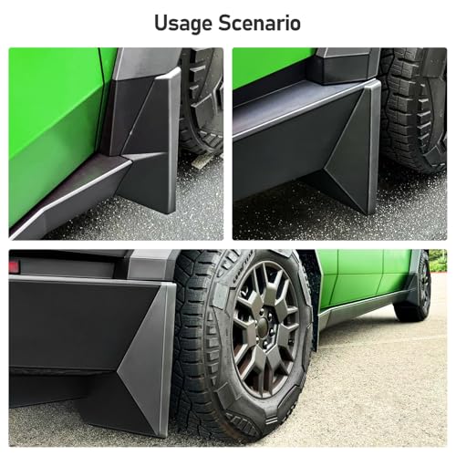 Image of LEPZ Mud Flaps for Tesla Cybertruck Accessories 2024 2023 No Punching Required Front and Rear 4PCS Splash Guards Exterior Accessories for 2024 Cybertruck