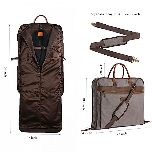 Tritour Garment Bags For Travel Leather Canvas Suit Bag thumb #3