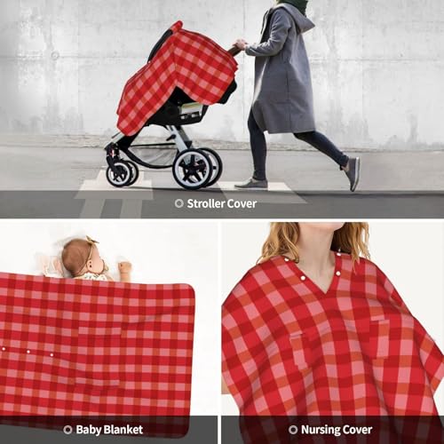 Housse siège auto bébé respirante et couverture allaitement vichy