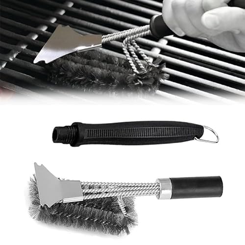 Cepillo de Barbacoa Resistente Rascador de Acero Inoxidable Herramienta para Limpiar la Parrilla de la Barbacoa