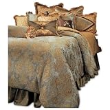 Michael Amini Elizabeth Blue Comforter Set 13-Piece King with Rayon and Polyester Face, Polyester Jacquard Back, Soft Breathable Bedding for Luxurious Bedroom Comfort and Style