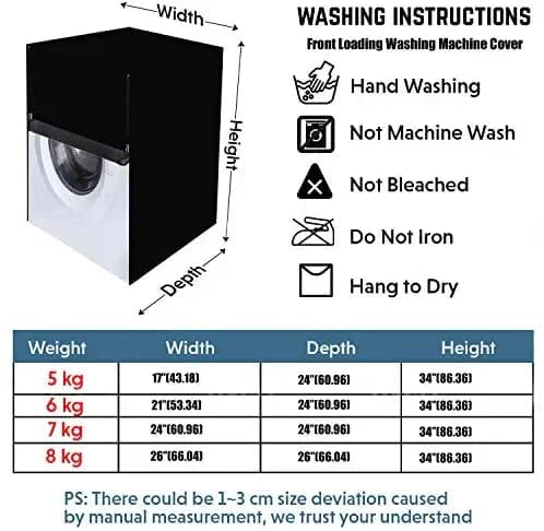 Image of Shri Bala Ji Washing Machine Cover for Fully Automatic Top Load 5.5 to 6.5 Kg (All Brand Fit Size) - Waterproof, Dustproof with Inlet /Outlet Pipe Holes, Full Body Zipper Closure