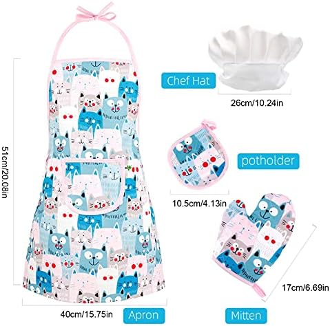 Gidenfly 13 Pcs Kids Cooking Baking Set Children Pretend Play Kitchen Dress Up Chef Role Play Costume Toy Cookware Set With Apron Chef Hat Cooking Mitt Utensils For Toddler Kids Age 3-10