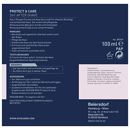 Beiersdorf Nivea men protect und care 2-in-1 after shave im aftershave pflegt die haut nach der rasur beruhigende und erfischende gesichtspflege 100 ml Beiersdorf Nivea men protect und care 2-in-1 after shave im aftershave pflegt die haut nach der rasur beruhigende und erfischende gesichtspflege 100 ml