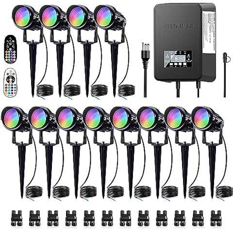 SUNVIE 12 Pack RGBW Landscape Lights Cover