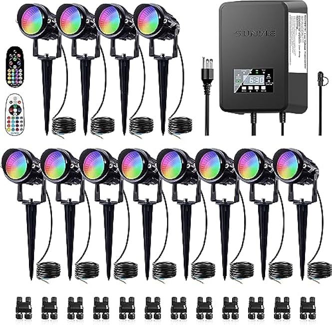 SUNVIE LED Landscape Lighting Kit Color Changing Waterproof Landscape Lights