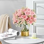 Artificial Peonies Silk Flowers, Pink Faux Peony Bouquet 2 Bundles Florals Arrangements for Farmhouse Home Boho Wedding Table Centerpiece, Fake Plastic Flower Bulk for Vase Decoration (Light Pink) - Image 3