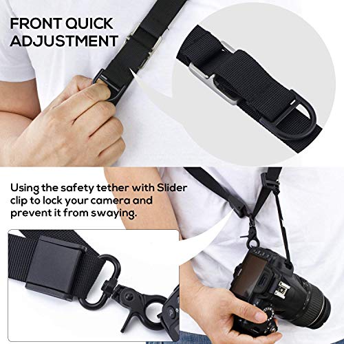 Image of waka Camera Neck Strap with Quick Release and Safety Tether, Adjustable Camera Shoulder Sling Strap for Nikon Canon Sony Olympus DSLR Camera - Retro
